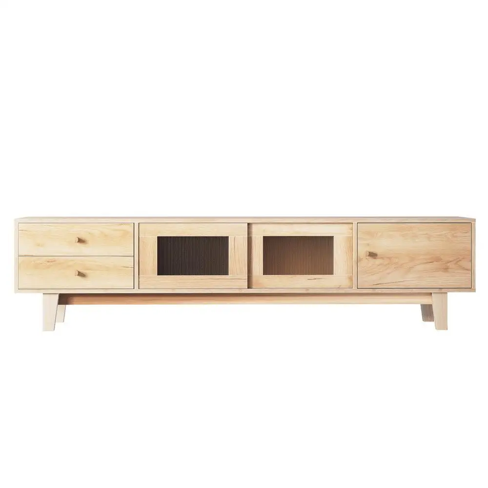 Modern 180CM TV Cabinet Entertainment Unit Storage Stand with Drawers for Living Room Media Console High Capacity Wooden Style TV Bench