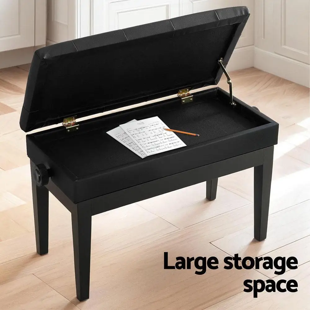 Adjustable Height Piano Bench Stool Padded Keyboard Seat Foldable Heavy Duty Music Chair Stable Non Slip Foot Pads
