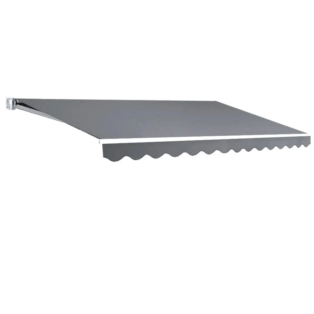 Retractable Folding Arm Awning Manual Sunshade 3M x 2.5M Pearl Grey Outdoor Patio Canopy Cover