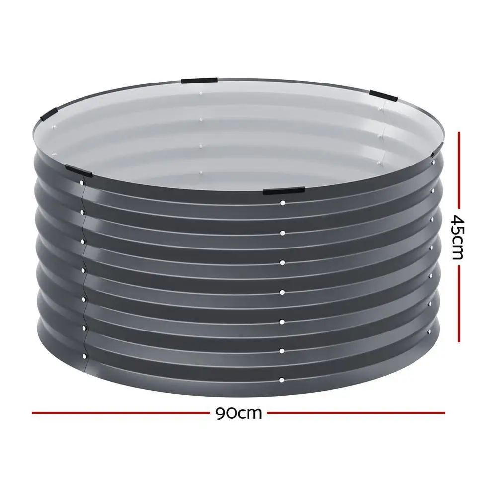 Galvanized Steel Raised Garden Bed 90x45cm Planter Box Outdoor Vegetable Container