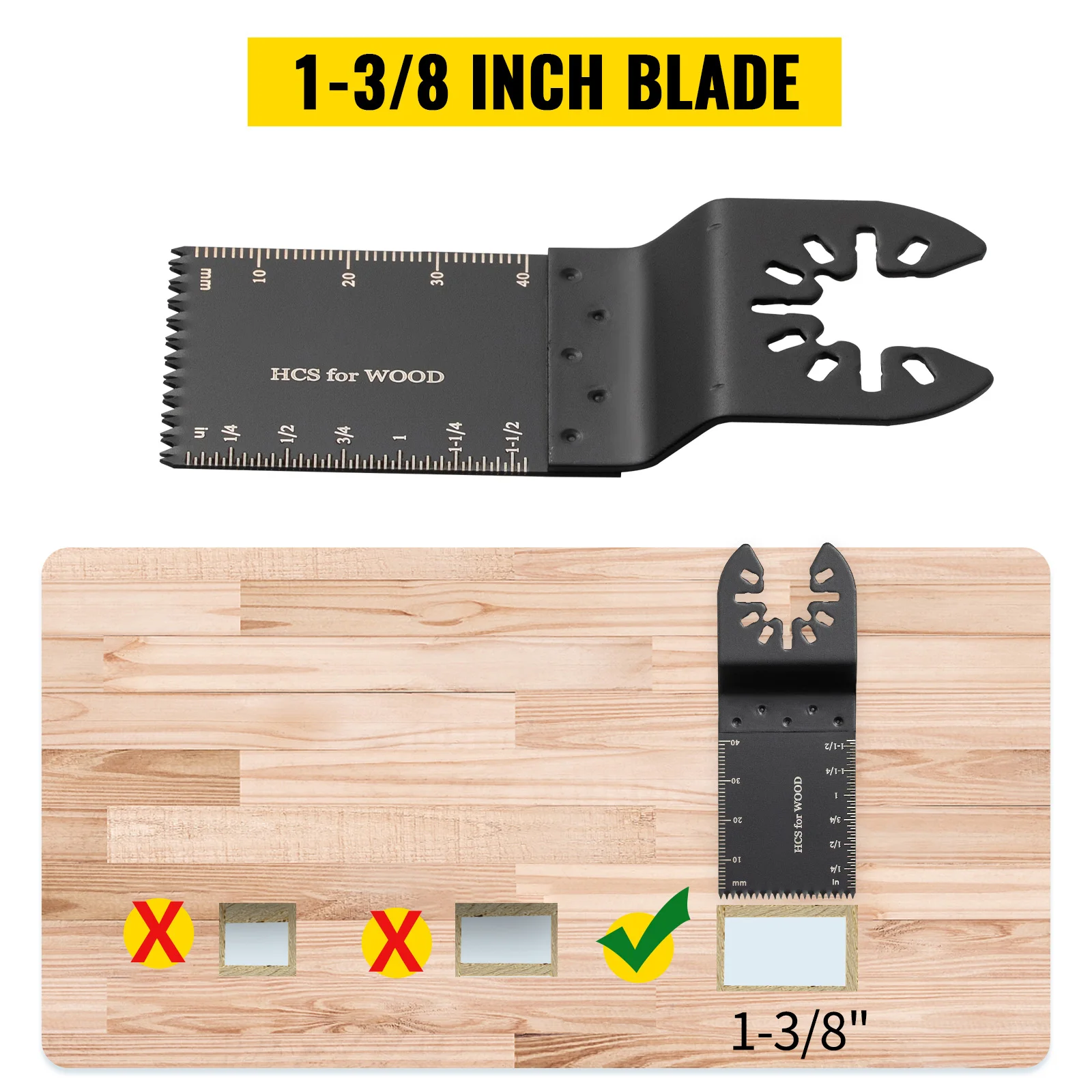 VEVOR 100PCS Oscillating Saw Blades Quick Release Multitool BladesKit HCS Tool Blades Cut Cutter for Wood Plastic Metal Nails