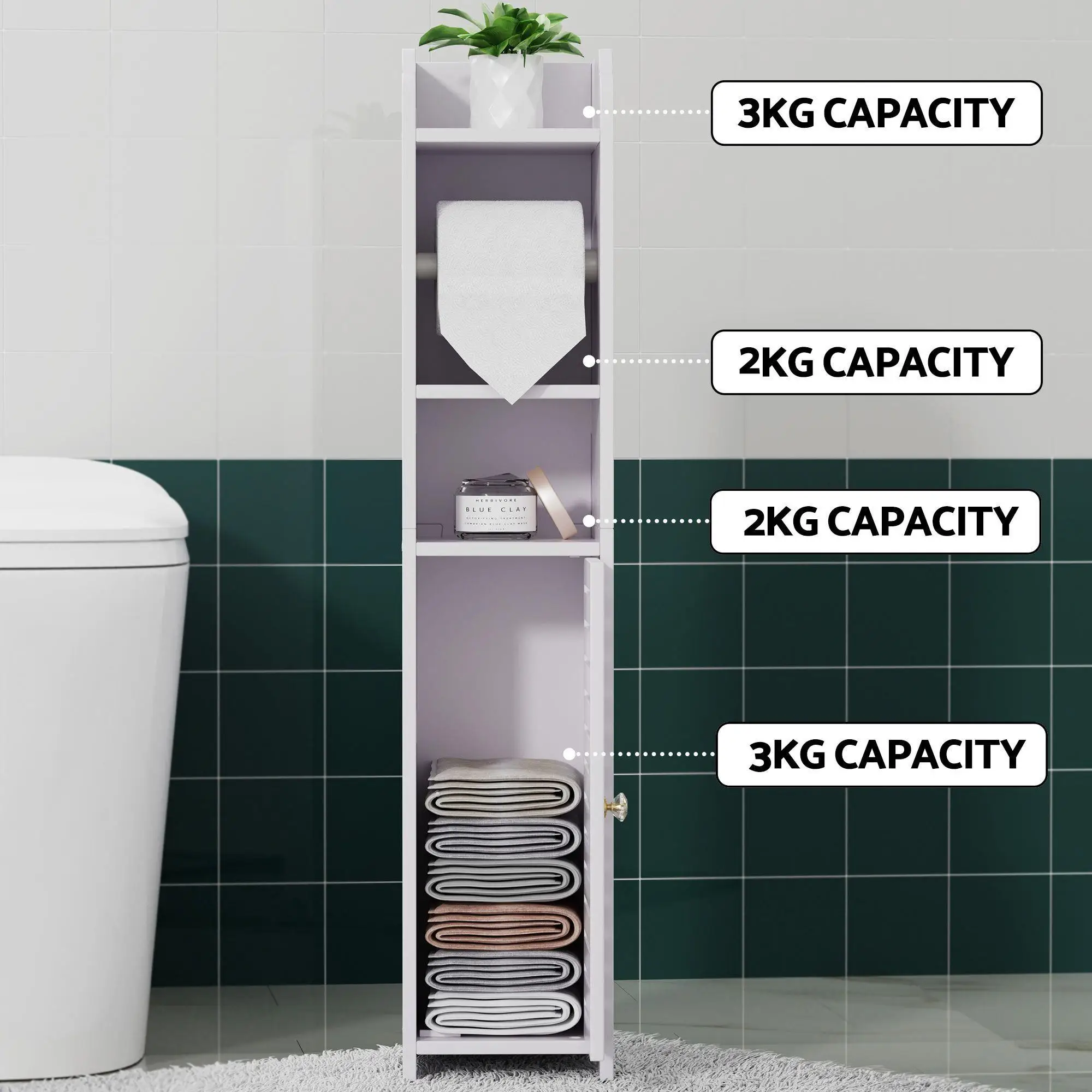 2 Pack Bathroom Cabinet Toilet Roll Holder 76cm Wall Mounted Toilet Tissue Holder Storage Rack For Bathroom Organizers