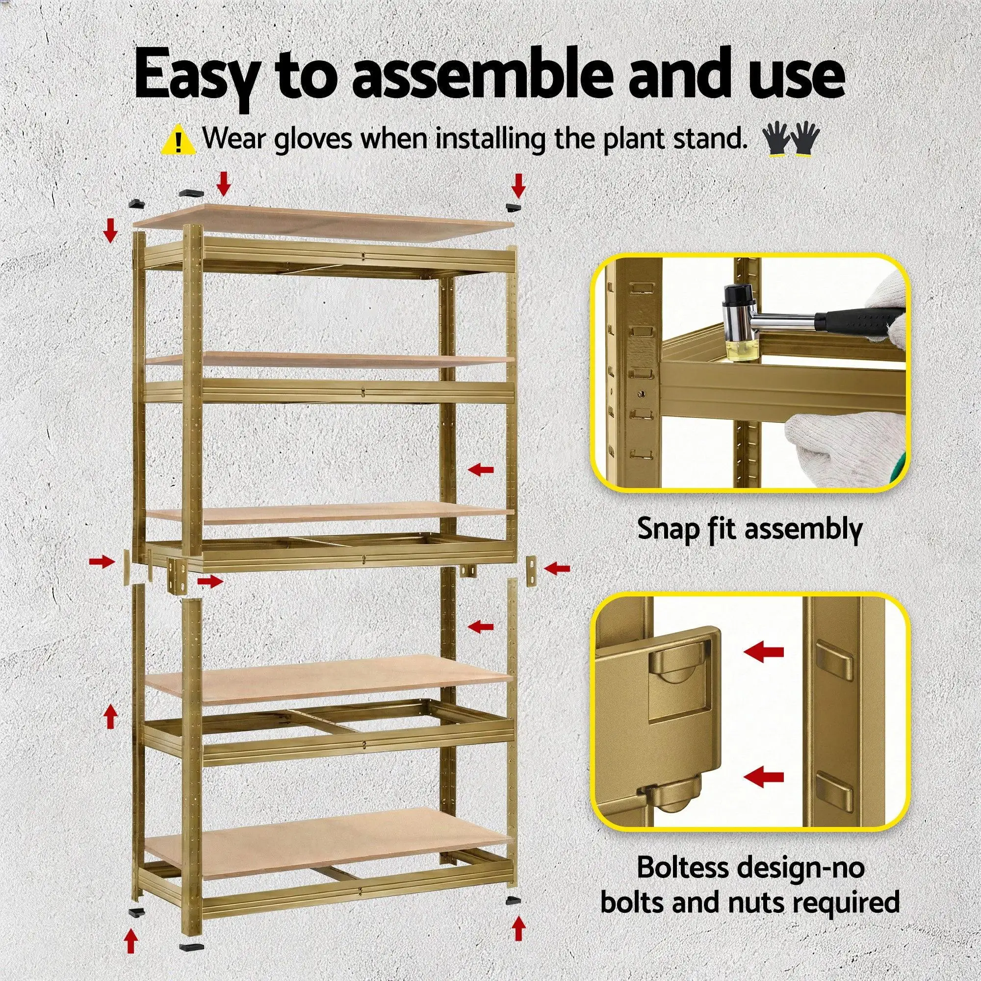 Garage Shelving 1.6x0.8m Heavy Duty Warehouse Storage Rack Yellow Steel Shelf