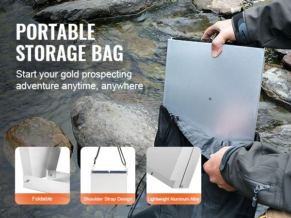 VEVOR 50" 12" Complete Sluice Box Gold Panning Kit Aluminum Alloy Gold Mining Equipment 23/16 PCS Gold Prospecting Kit