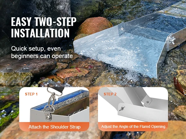 VEVOR 50" 12" Complete Sluice Box Gold Panning Kit Aluminum Alloy Gold Mining Equipment 23/16 PCS Gold Prospecting Kit