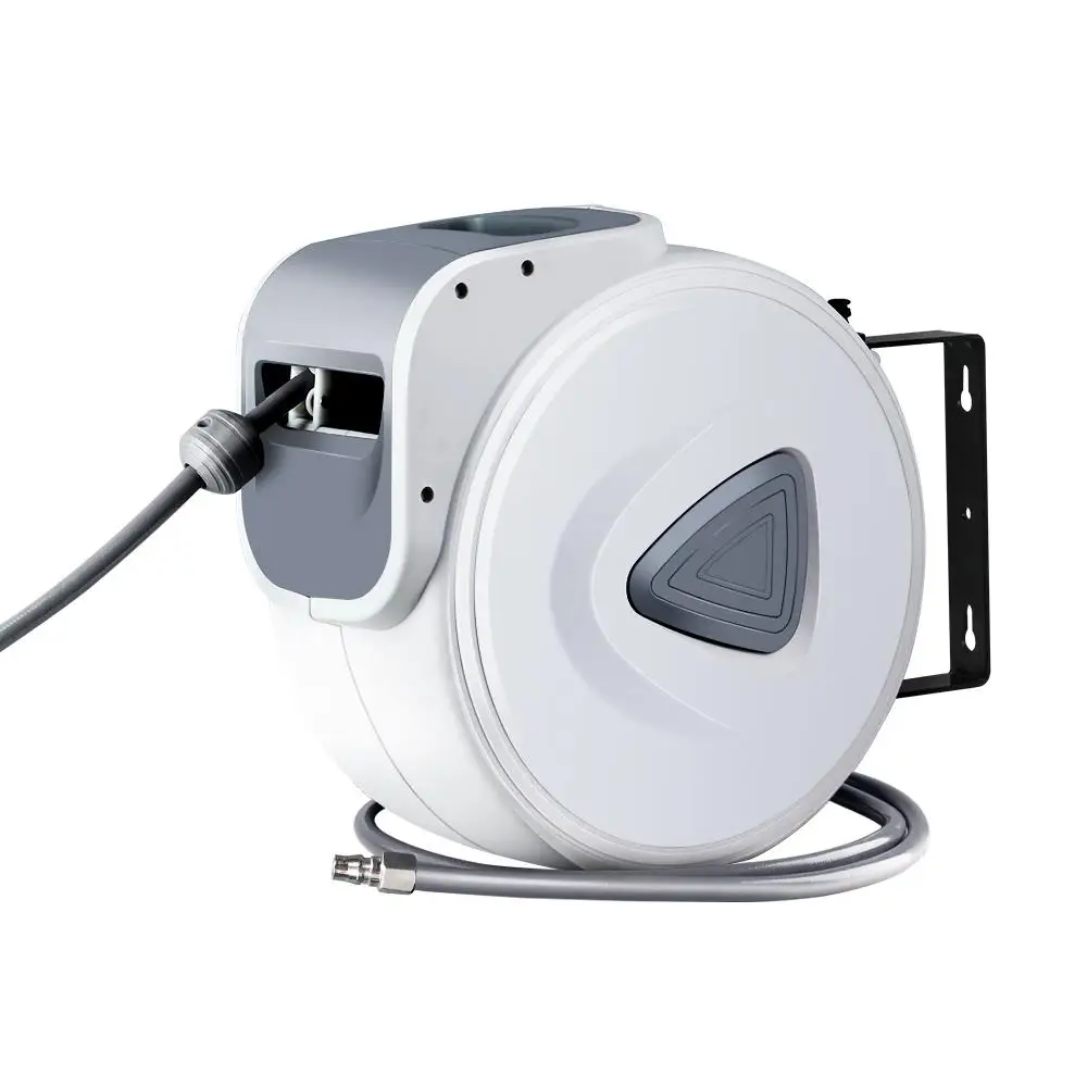 20m Retractable Air Hose Reel Wall Mounted Swivel Rewind Compressor Garage Hose System