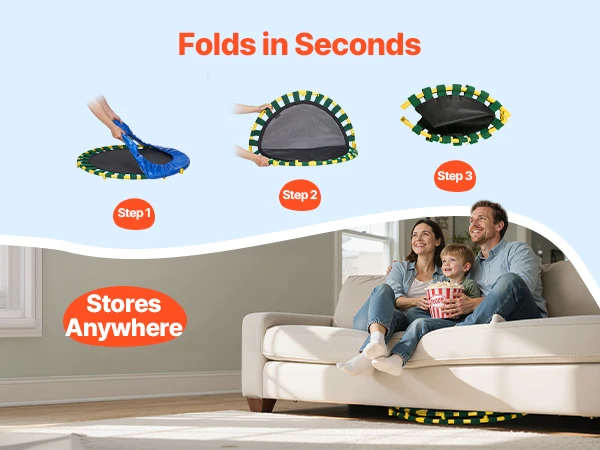 SucceBuy 3FT Recreational Trampoline Max Load 132lbs for Kids 36" Exercise Trampoline for Children Toddlers Indoor/Garden