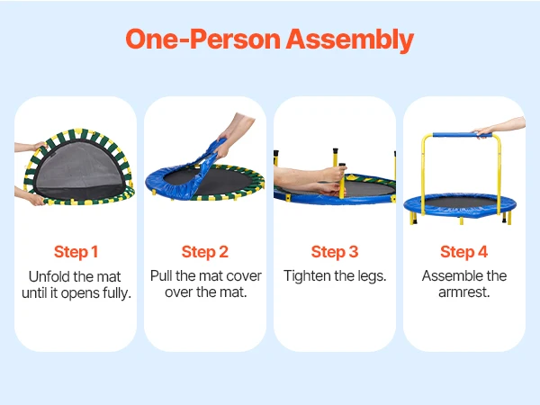 SucceBuy 3FT Recreational Trampoline Max Load 132lbs for Kids 36" Exercise Trampoline for Children Toddlers Indoor/Garden