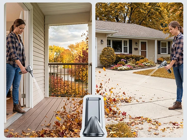 WOLFBOX MF400 Leaf Blower High-Velocity Brushless Motor, 3 Modes Including Powerful Turbo for Patio/Garage/Debris/Car Dryer