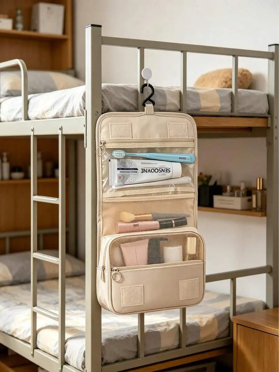 1pc Fashion Portable Large Capacity Waterproof Travel Toiletry & Cosmetic Makeup Organizer Bag