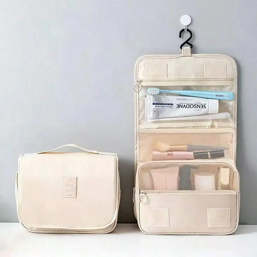 1pc Fashion Portable Large Capacity Waterproof Travel Toiletry & Cosmetic Makeup Organizer Bag