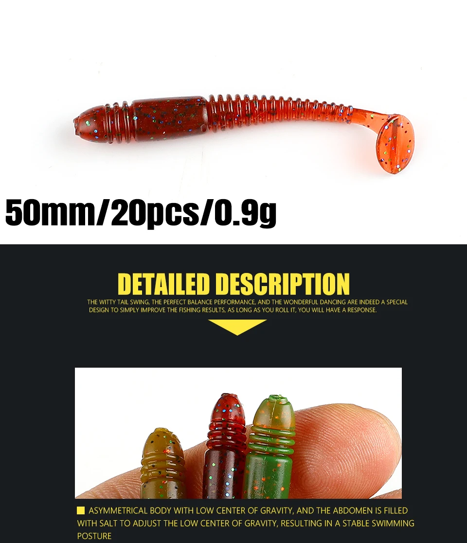 Supercontinent Swing Impact Ring Shad Fishing Lure Soft Tioga 5CM Baits Swimbait Jigging Lure Artificial Baits
