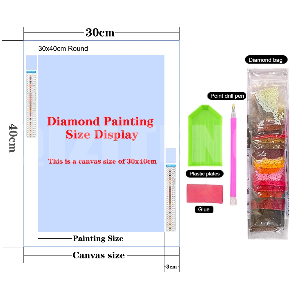 5D DIY Diamond Painting Landscape House Full Round Drill Embroidery Forest Scenery Cross Stitch Set Art Home Decor Gift