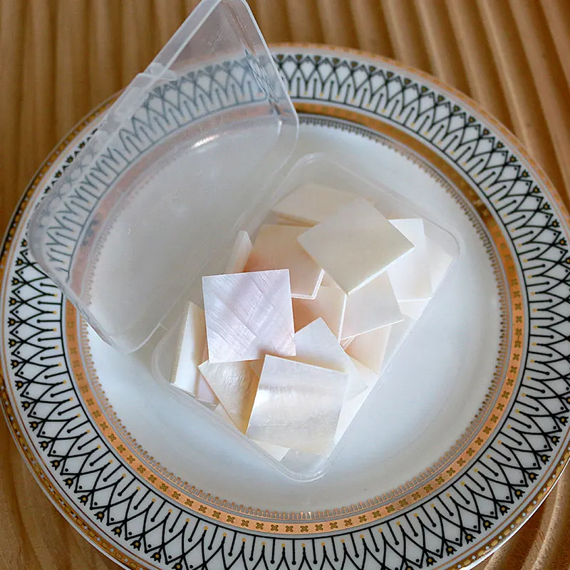 25pc Rectangle Mother of Pearl Mosaic Tiles Natural Shell Square Mosaic Pieces for Home Decoration Crafts Materials Hobbies Arte