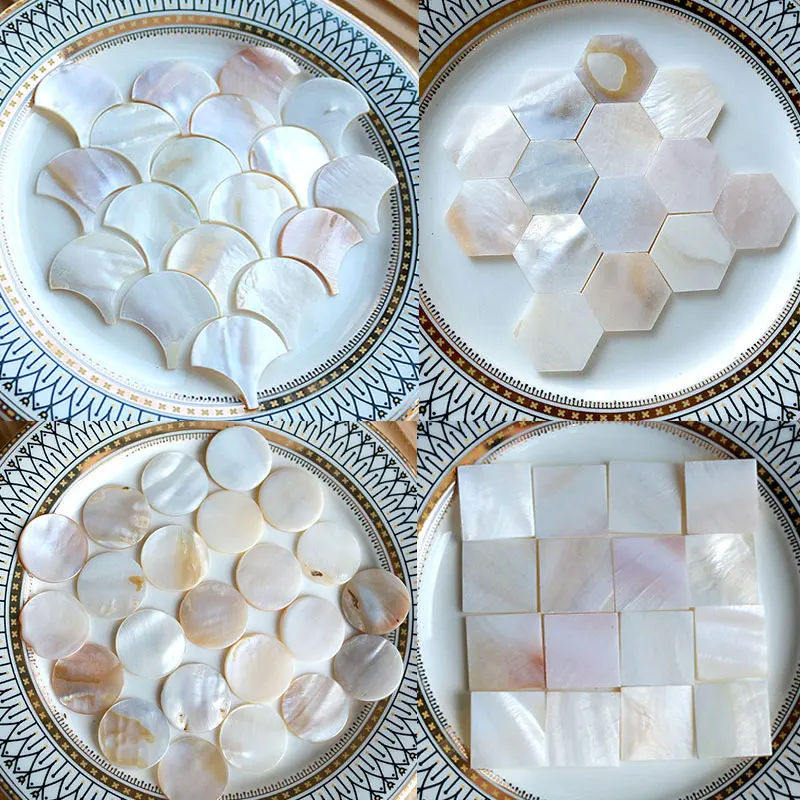25pc Rectangle Mother of Pearl Mosaic Tiles Natural Shell Square Mosaic Pieces for Home Decoration Crafts Materials Hobbies Arte
