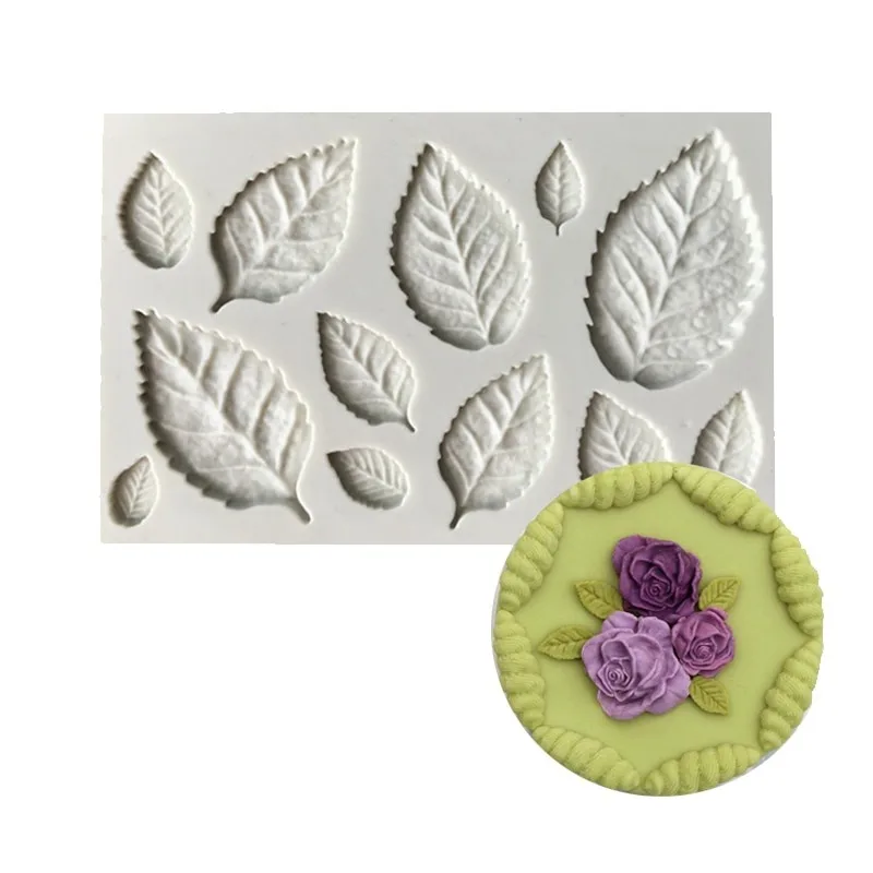 1Pc, Rose Leaf Shape Chocolate Mold, 3D Silicone Mold, Leaf Shape Candy Mold, Fondant Mold, Gum Paste Mold, for DIY Cake Decorat