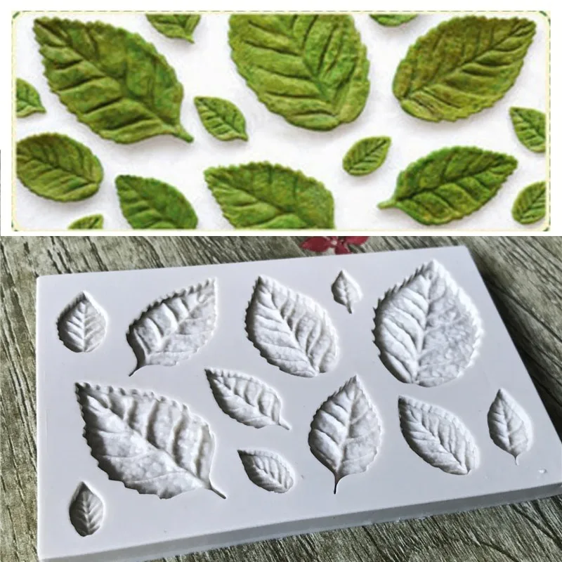 1Pc, Rose Leaf Shape Chocolate Mold, 3D Silicone Mold, Leaf Shape Candy Mold, Fondant Mold, Gum Paste Mold, for DIY Cake Decorat