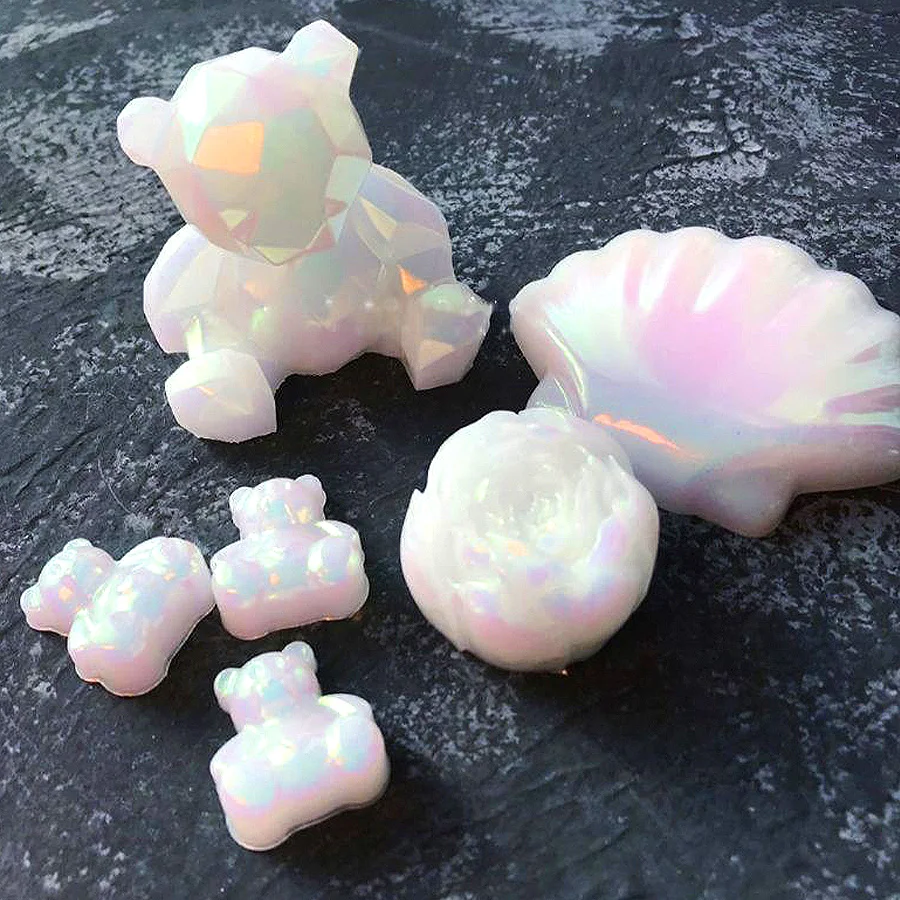 6Colors/Set Aurora Mermaid Chrome Nail Powder White Pearl Irridescent Mica Powder Chameleon Glitter Unicorn Chrome Nails Powder