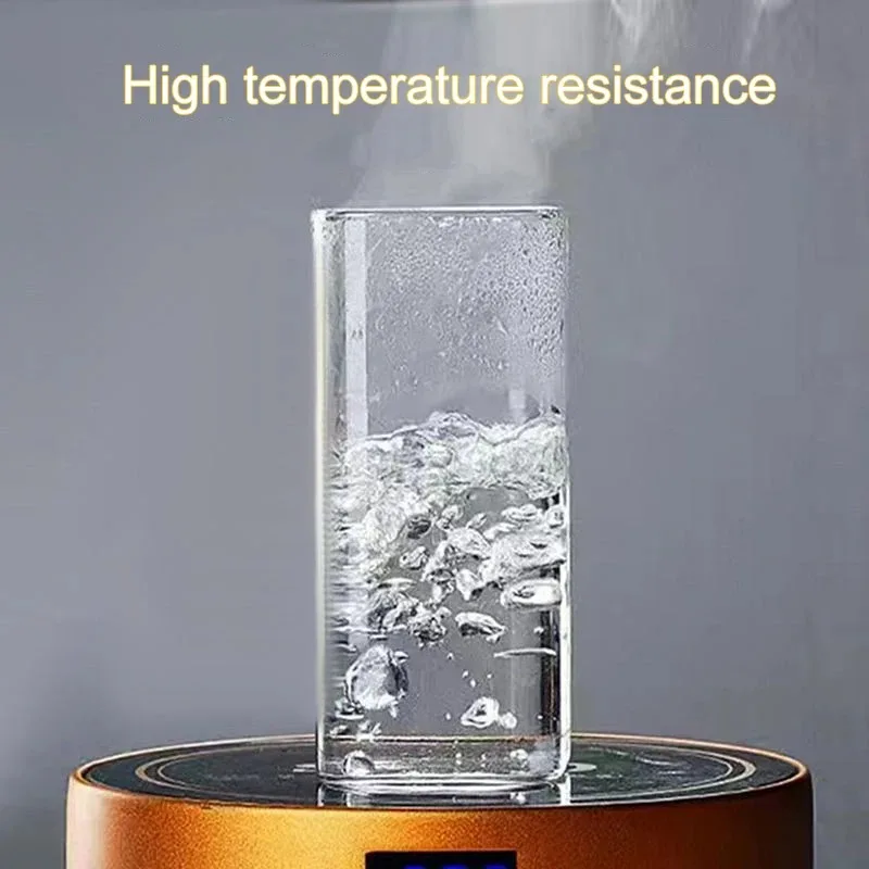2PCS Square Heat Resistant Coffee Glass Cup With Lid and Straw Transparent Milk Tea Juice Cups Coffee Mug For Home Bar Drinkware