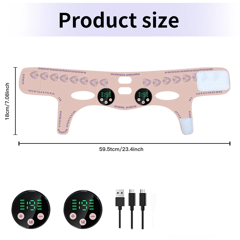 EMS Head Massage Face Relaxation USB Charging Facial Slimming Strap Face Lifting Reduce Double Chin Cheek Lift Up Face Thin Mask