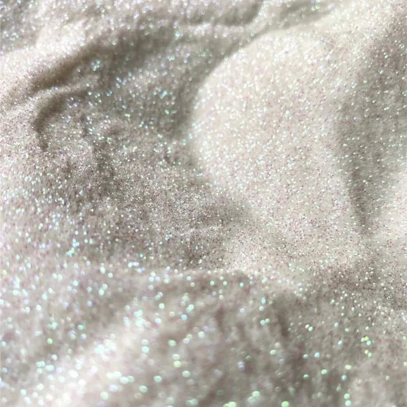 50g/bag White Iridescent Powder Nail Glitter 0.2mm Ultra Fine Glitter Dust Holographic Rainbow Chrome Pigment Iridescent Glitter