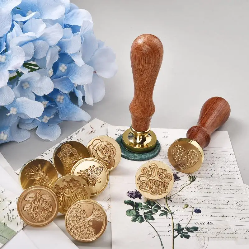 Wax Seal Copper Head Curlicue Vintage Rose DIY Scrapbooking Vintage Wax Sealing Stamp Invitation/Envelop Gift