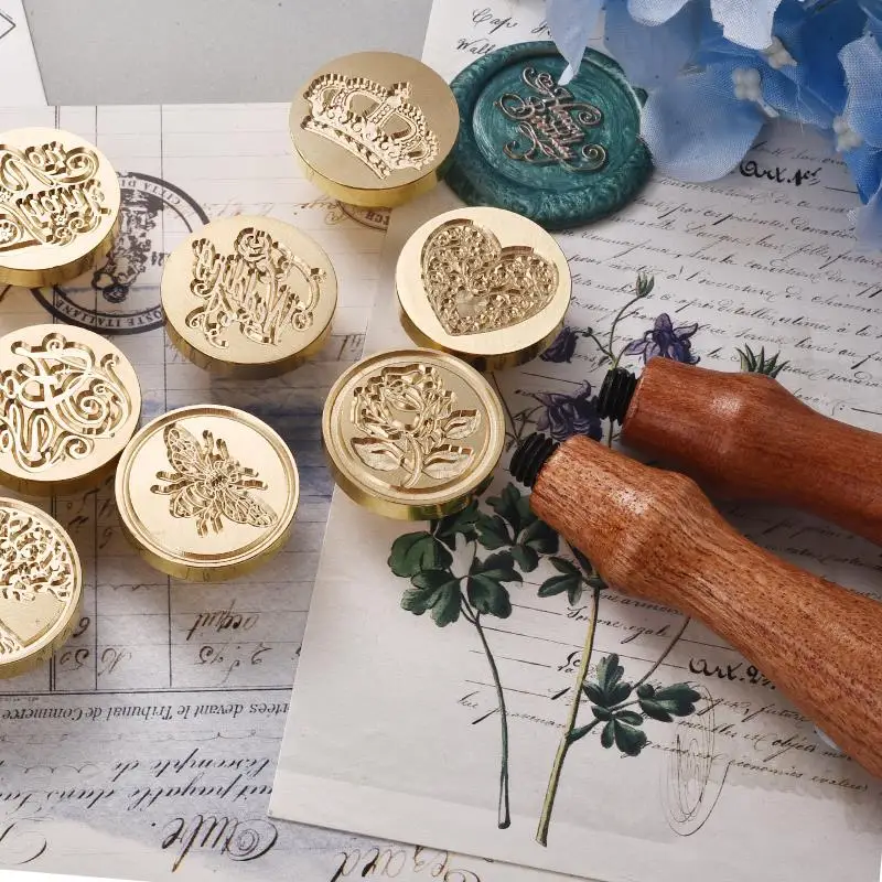 Wax Seal Copper Head Curlicue Vintage Rose DIY Scrapbooking Vintage Wax Sealing Stamp Invitation/Envelop Gift