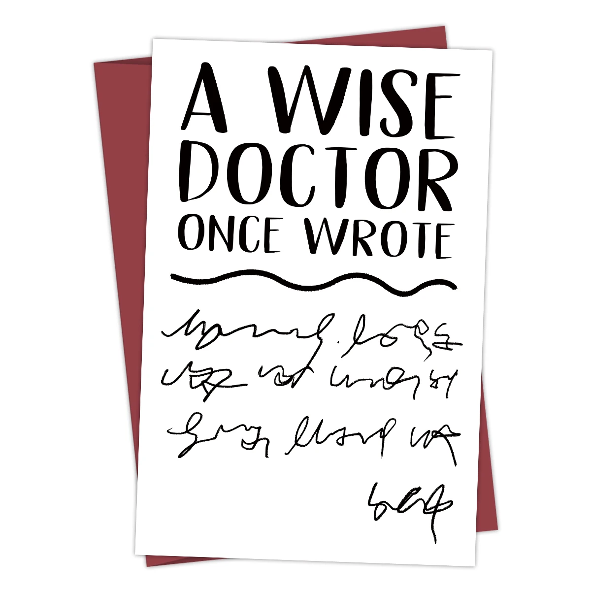 1PC Doctorate Degree Greeting Card,Funny Phd Graduation Thank You Card,Jokey Doctor's Handwriting Card,A Wise Doctor Once Wrote