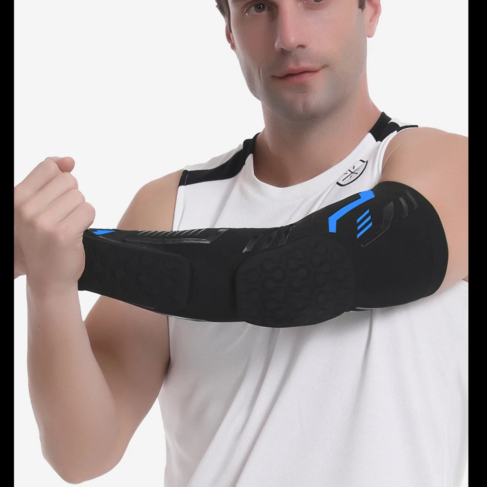 1 Pcs Professional Padded Arm Sleeves, Youth and Adult Elbow Forearm Crashproof Pads for Football Basketball Volleyball Soccer