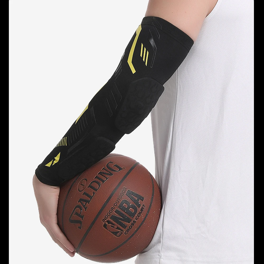 1 Pcs Professional Padded Arm Sleeves, Youth and Adult Elbow Forearm Crashproof Pads for Football Basketball Volleyball Soccer