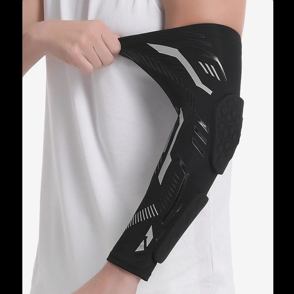 1 Pcs Professional Padded Arm Sleeves, Youth and Adult Elbow Forearm Crashproof Pads for Football Basketball Volleyball Soccer