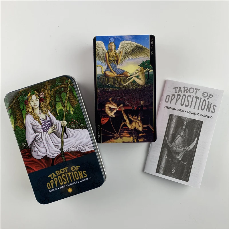 Metal Box Pink Gilded Edition Tarot Of Oppositions Cards Divination Deck With Paper Guidebook English Classical Board Games