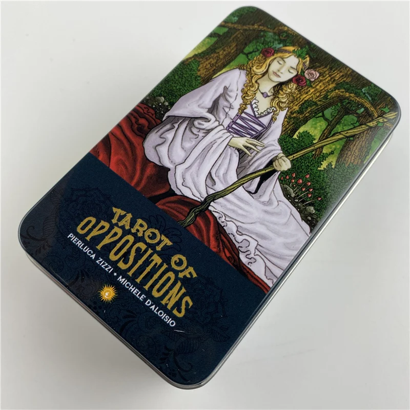 Metal Box Pink Gilded Edition Tarot Of Oppositions Cards Divination Deck With Paper Guidebook English Classical Board Games