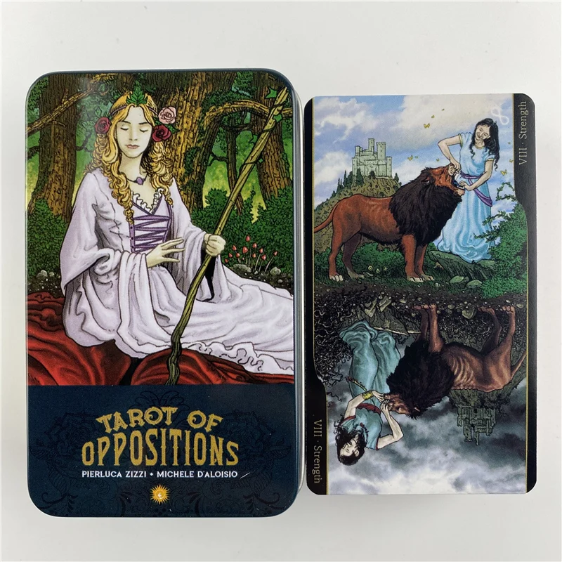 Metal Box Pink Gilded Edition Tarot Of Oppositions Cards Divination Deck With Paper Guidebook English Classical Board Games