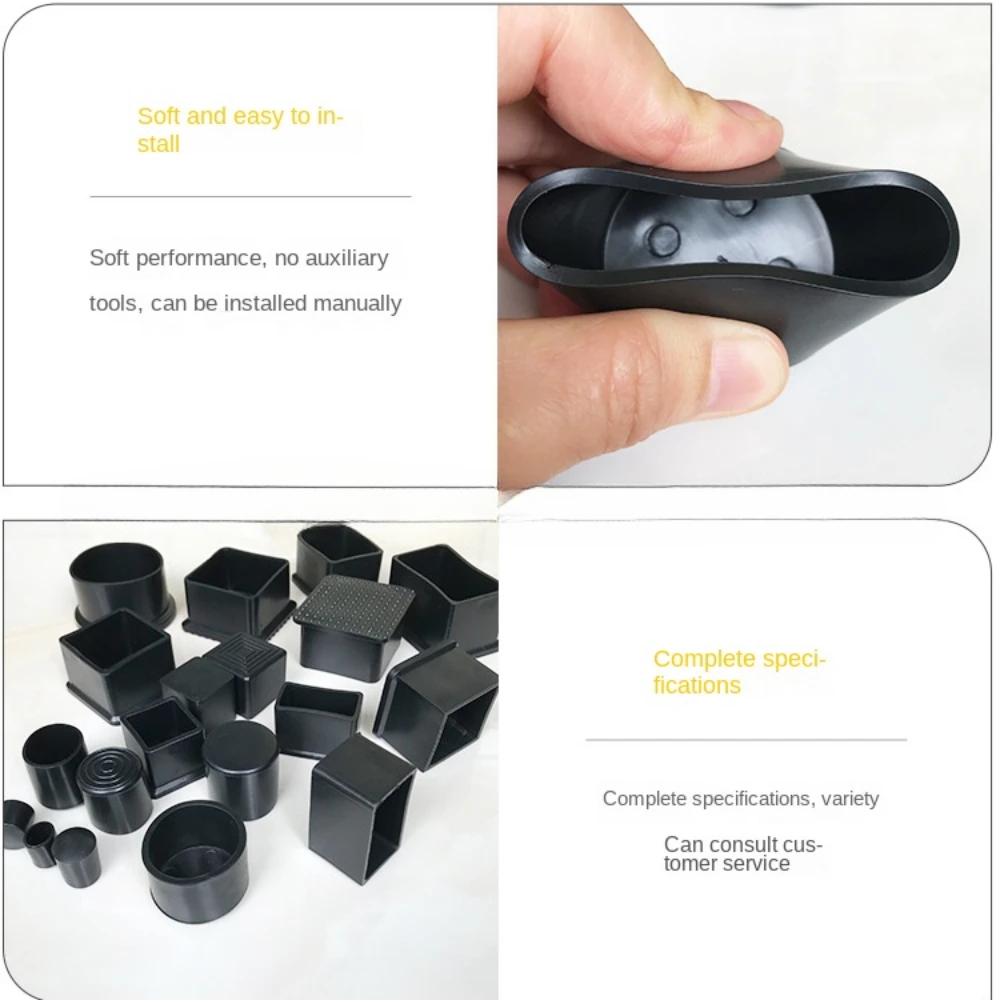Round Rubber Chair Leg Pad 10/12/14/16/20/25mm Furniture Leg Table End Plug PVC Silent Anti-slip Floor Protection Cap Foot Cover