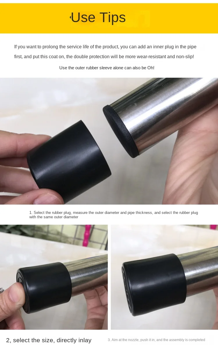 Round Rubber Chair Leg Pad 10/12/14/16/20/25mm Furniture Leg Table End Plug PVC Silent Anti-slip Floor Protection Cap Foot Cover
