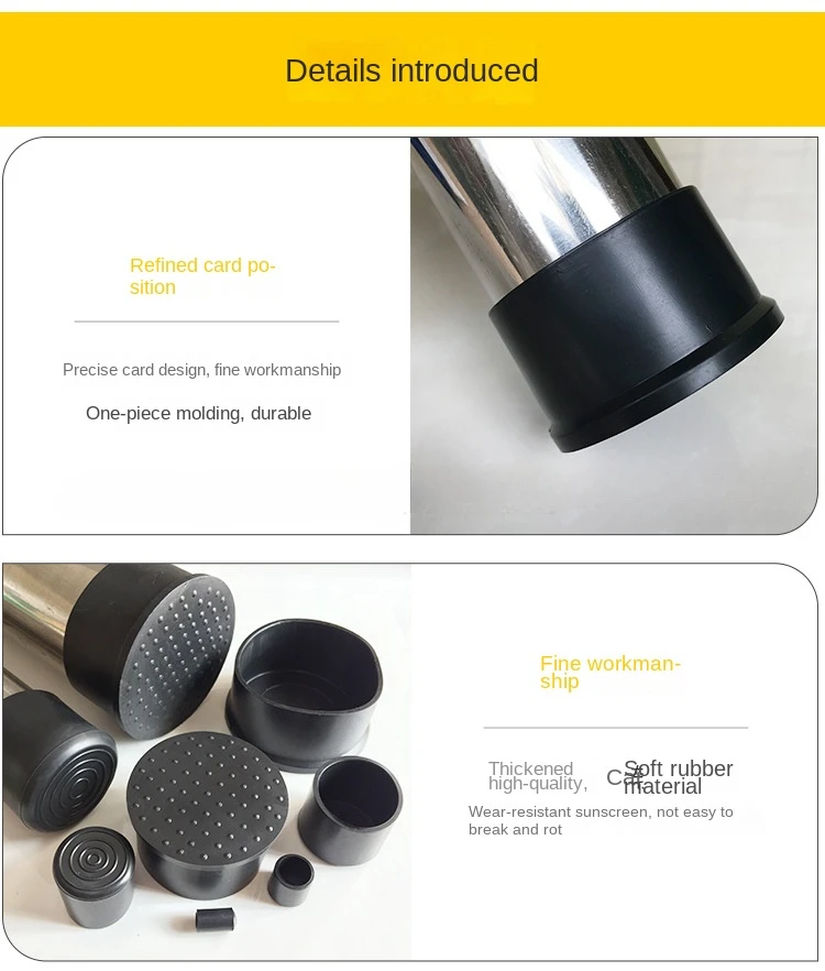Round Rubber Chair Leg Pad 10/12/14/16/20/25mm Furniture Leg Table End Plug PVC Silent Anti-slip Floor Protection Cap Foot Cover