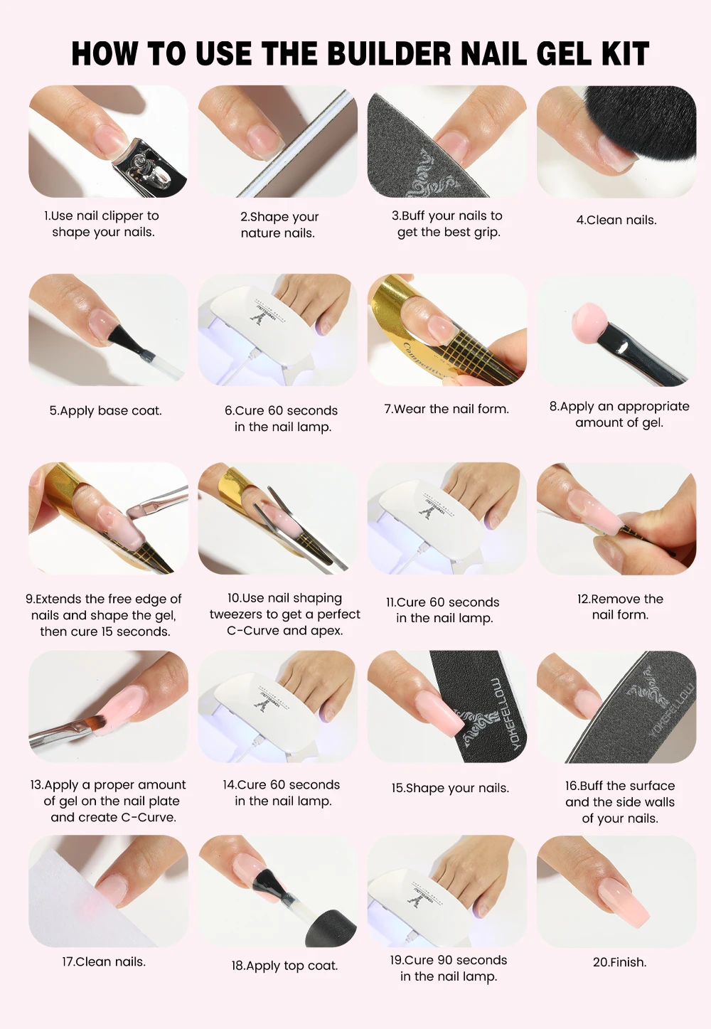 YOKEFELLOW 15g Jelly Extension Gel Nail Polish Nude Pink Clear Building Construct Extend Gel Soak Off UV LED Acrylic Gel Varnish