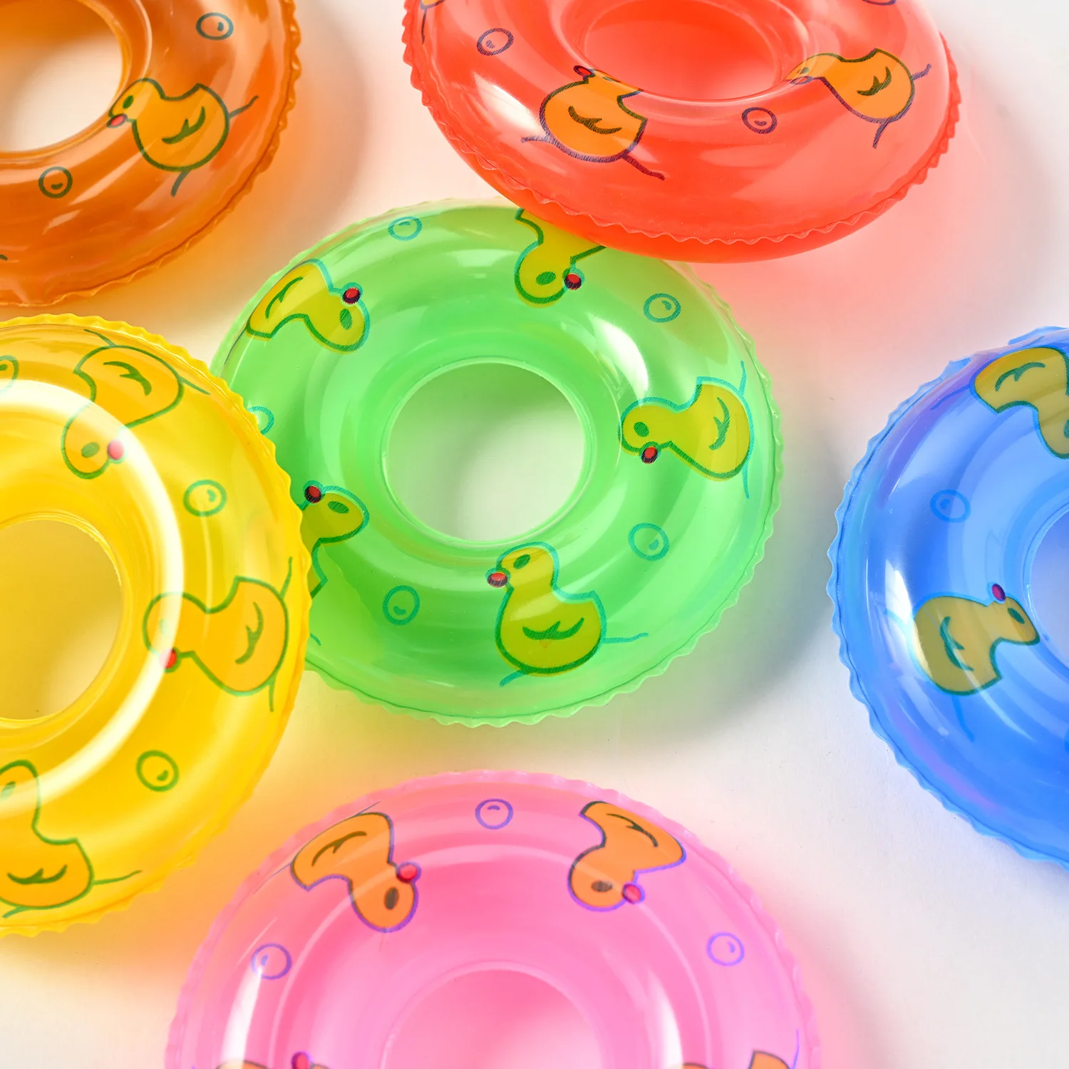 20Pcs Cartoon Duck Inflatable Swimming Ring Pool Bath Toys for Kids Summer Theme Birthday Baby Shower Party Favors Pinata Filler
