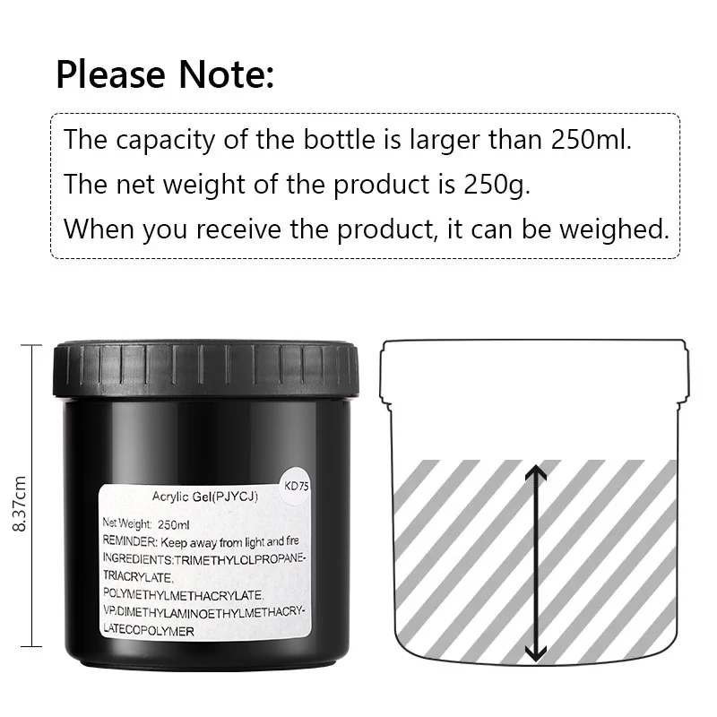 MSHARE 50g Shimmer Pink White Acrylic Gel TPO Free Glitter Shiny Extension Acryl Hard Gel Nails Sculpting Construction