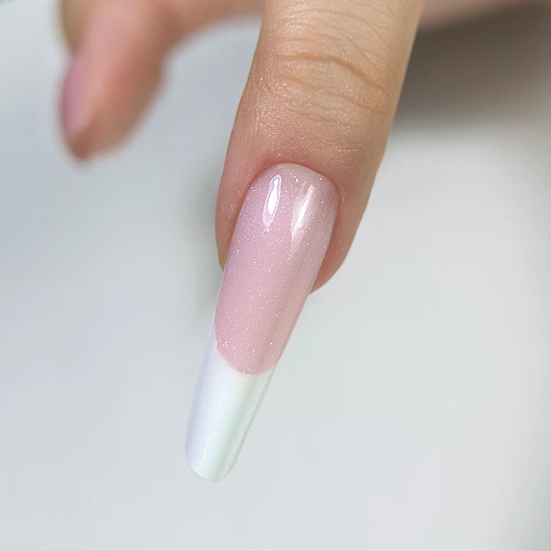 MSHARE 50g Shimmer Pink White Acrylic Gel TPO Free Glitter Shiny Extension Acryl Hard Gel Nails Sculpting Construction