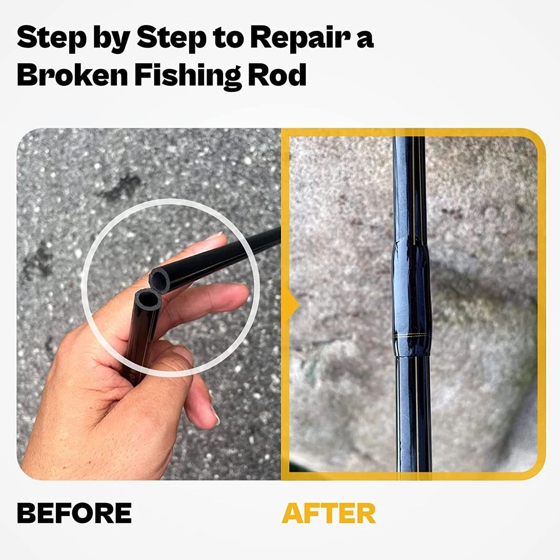 FishTrip Fishing Carbon Fiber Sticks Kit for Rod Repair High Strength 1mm~10mm*10cm for Repair Broken Fishing Rod