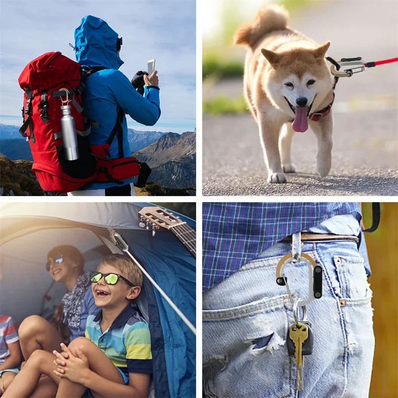 Camping Hybrid Gear Clip Carabiner Rotating Hook Clip Non-Locking Strong Clips for Fishing Hiking Travel Backpack Carabiner Clip