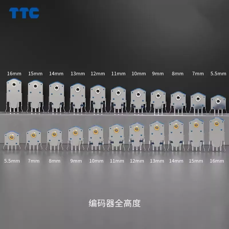 TTC Dustproof Decoder 7/8/9/10/11/12/13/14/15/16mm Rotary Mouse Scroll Gold Silver Wheel Encoder 1.74mm Hole 20-40g For PC Mouse