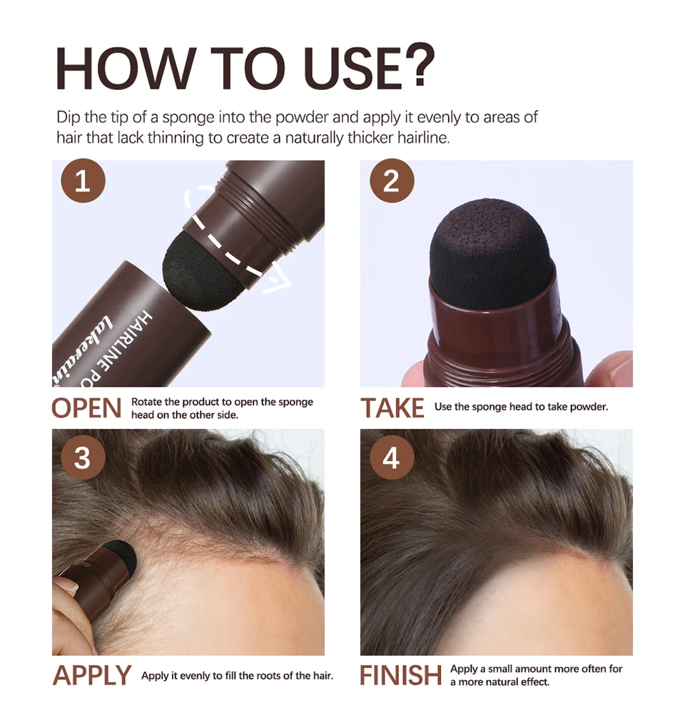 Hair Building Repair Stick Pen Fibers Hair Instantly Thicker Fuller Looking Hair 6 Shades for Men & Women