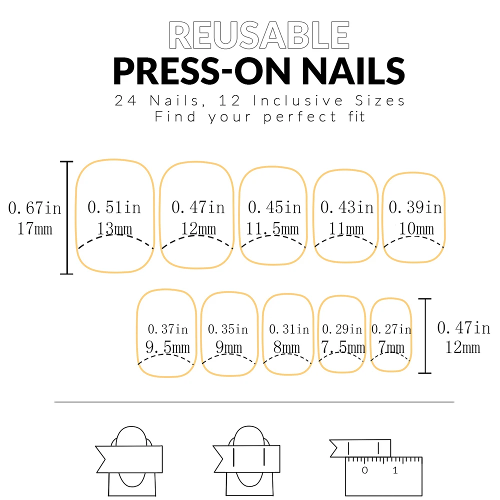 ARTAUG 24PCS Short Press On Nails Square Pink High Saturation Nails Press On Nails Summer Nails Fingertip French Trim