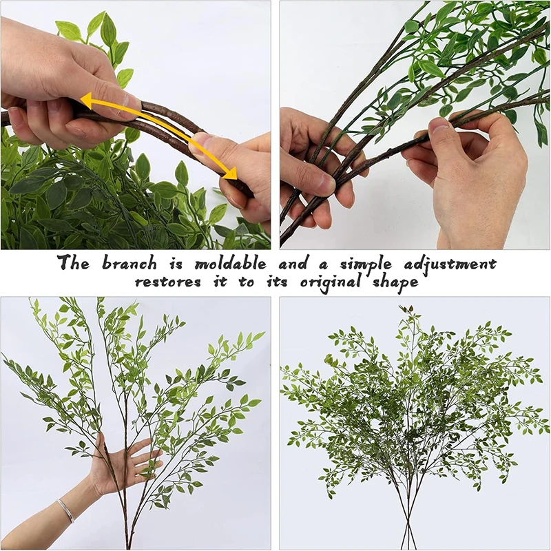 Artificial Green Plant 43.3 inch Fake Eucalyptus Leaf Flower Arrangement Accessories Wedding Home Room Decoration Fake Plants