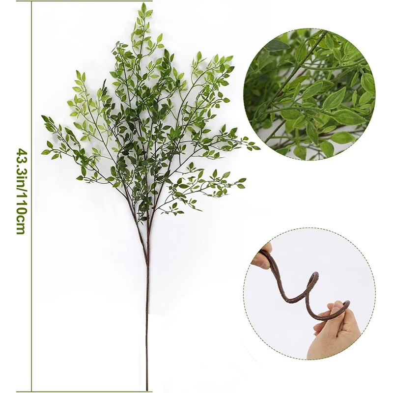 Artificial Green Plant 43.3 inch Fake Eucalyptus Leaf Flower Arrangement Accessories Wedding Home Room Decoration Fake Plants