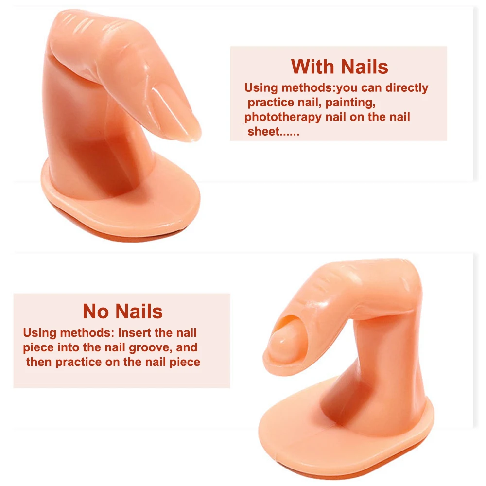 1pcs Plastic Finger Mode Manicure Practice Finger Nail Fashion Beginners Training Acrylic UV Gel Artificial Hand Finger Design
