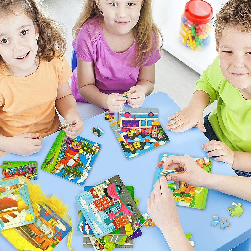 20pcs Cartoon Puzzle Animal Pattern Educational Puzzle Toys for Kids Birthday Party Favors Classroom Prizes Goodie Fillers Gifts